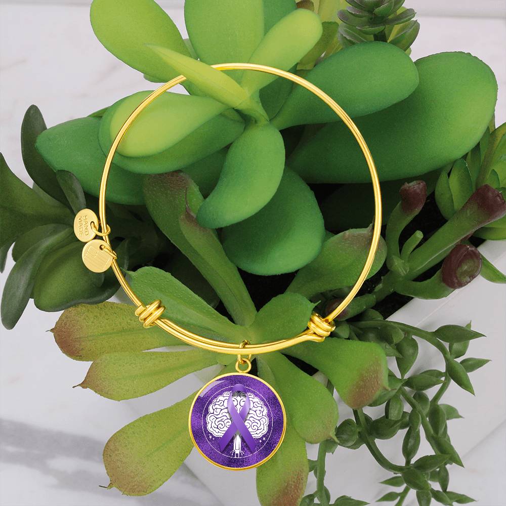 Purple Ribbon Brain Bracelet - Jewelry - Epileptic Al’s Shop