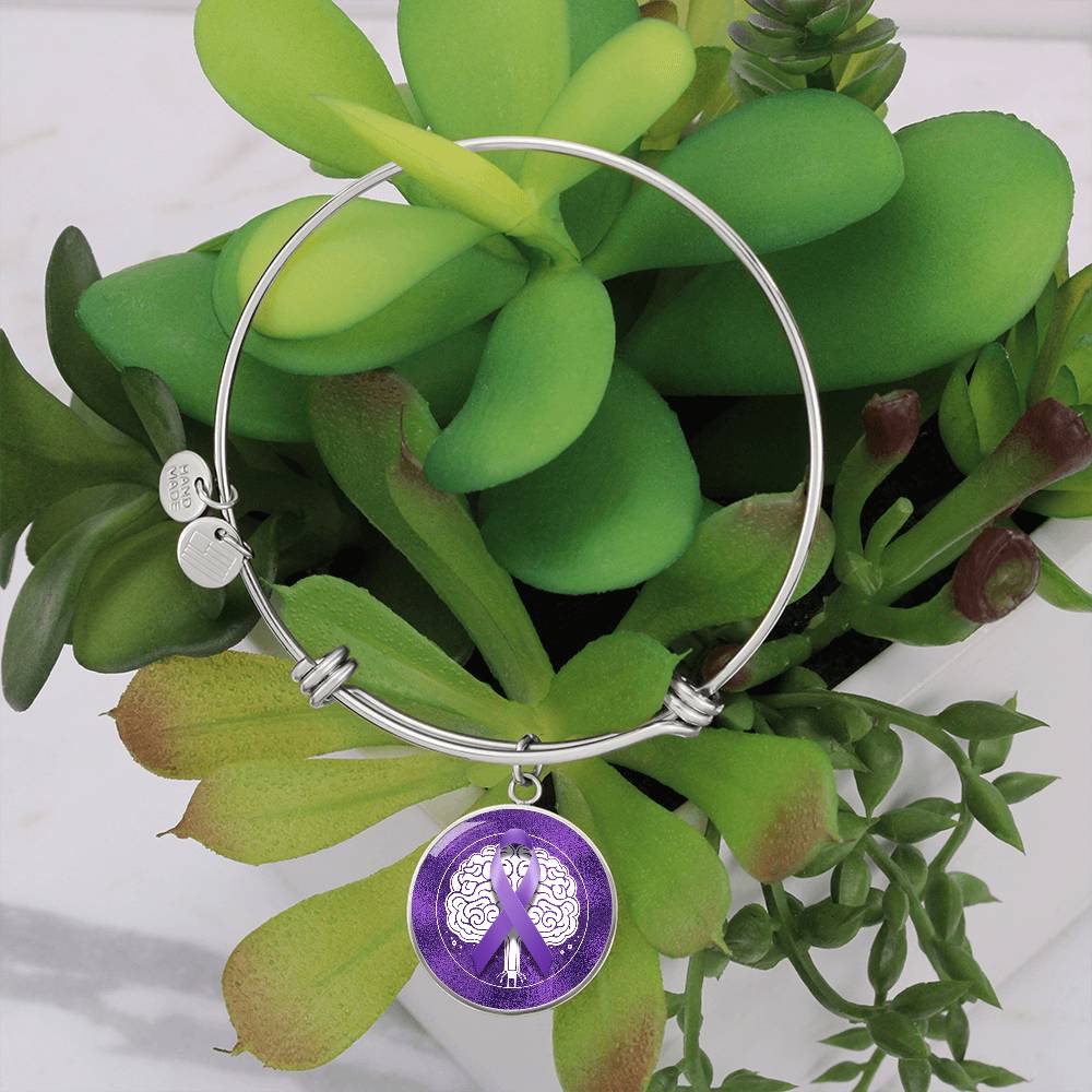 Purple Ribbon Brain Bracelet - Jewelry - Epileptic Al’s Shop