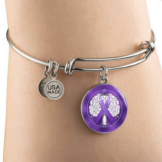 Purple Ribbon Brain Bracelet - Jewelry - Epileptic Al’s Shop