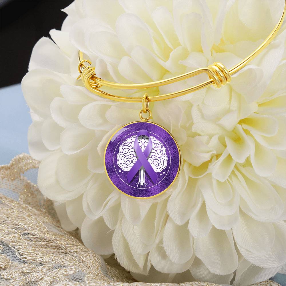 Purple Ribbon Brain Bracelet - Jewelry - Epileptic Al’s Shop