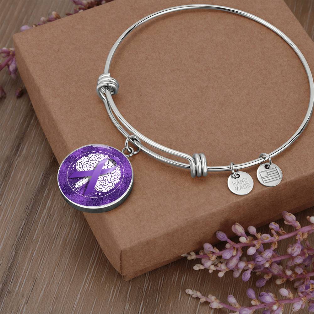 Purple Ribbon Brain Bracelet - Jewelry - Epileptic Al’s Shop