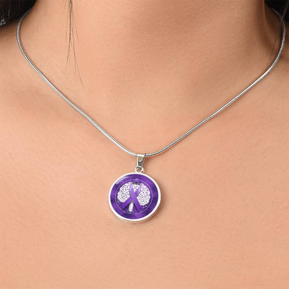 Purple Ribbon Brain Necklace - Jewelry - Epileptic Al’s Shop