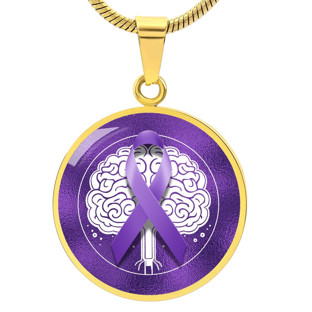 Purple Ribbon Brain Necklace - Jewelry - Epileptic Al’s Shop