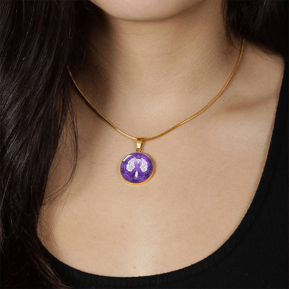 Purple Ribbon Brain Necklace - Jewelry - Epileptic Al’s Shop