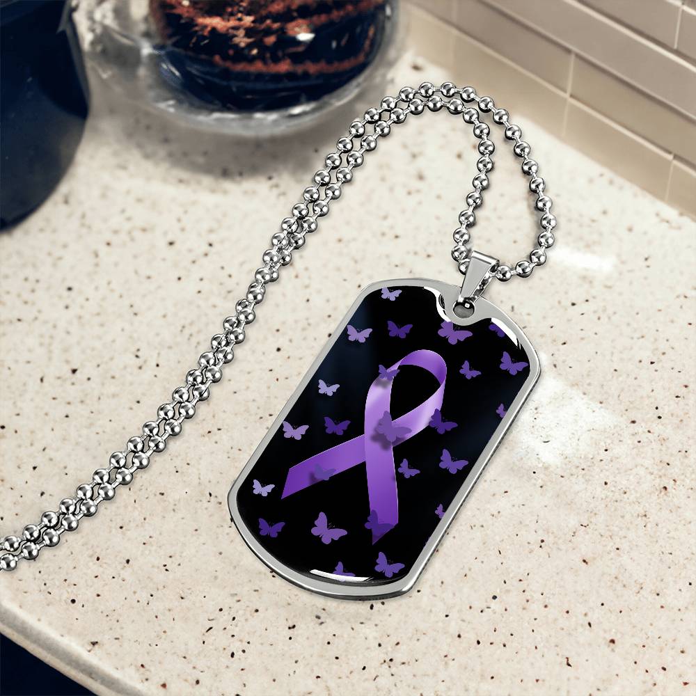 Purple Ribbon Butterfly Necklace - Jewelry - Epileptic Al’s Shop