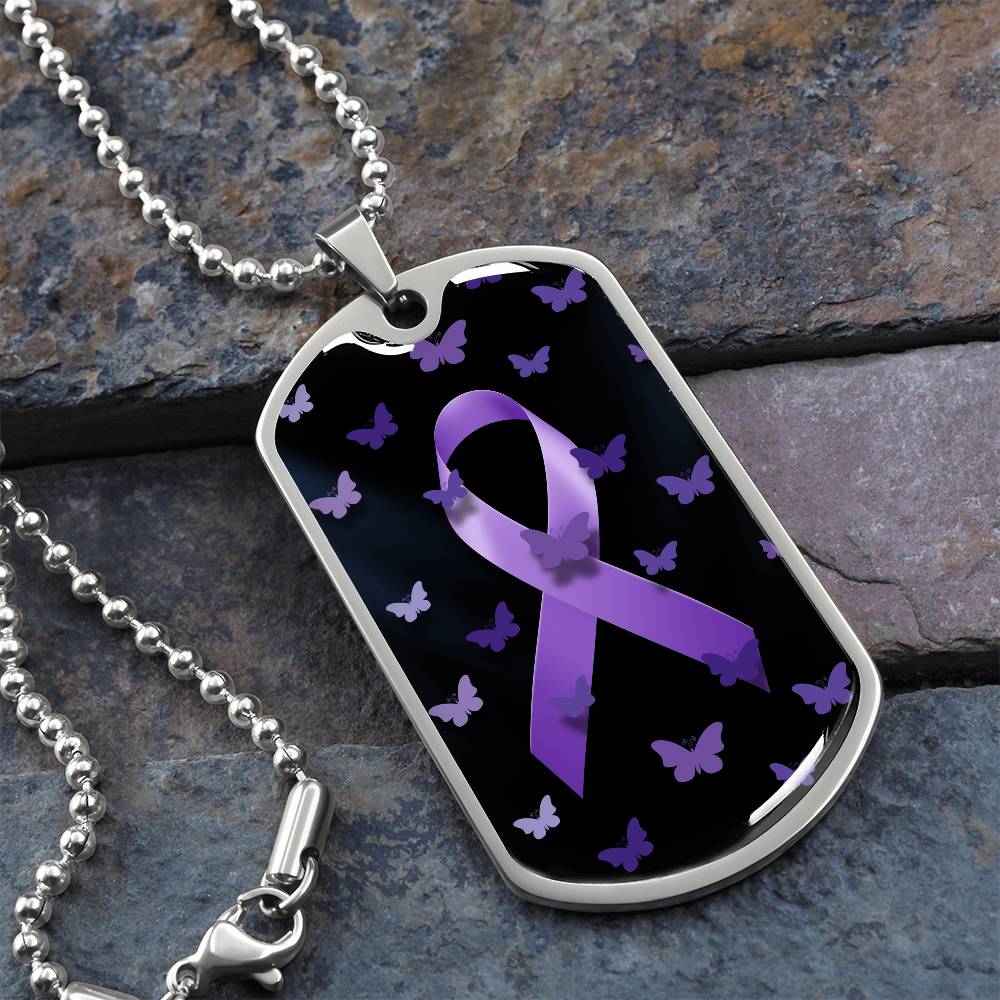 Purple Ribbon Butterfly Necklace - Jewelry - Epileptic Al’s Shop