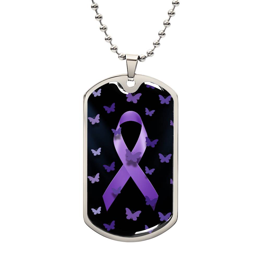 Purple Ribbon Butterfly Necklace - Jewelry - Epileptic Al’s Shop