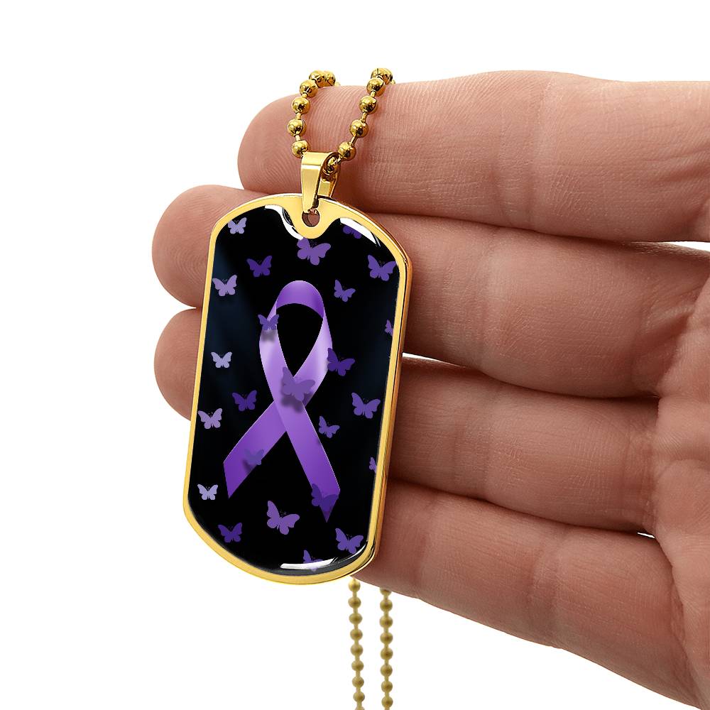 Purple Ribbon Butterfly Necklace - Jewelry - Epileptic Al’s Shop