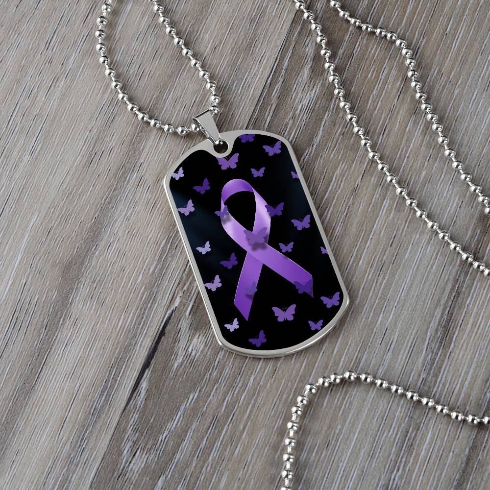 Purple Ribbon Butterfly Necklace - Jewelry - Epileptic Al’s Shop