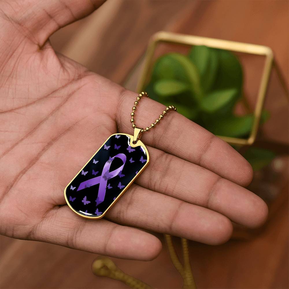 Purple Ribbon Butterfly Necklace - Jewelry - Epileptic Al’s Shop