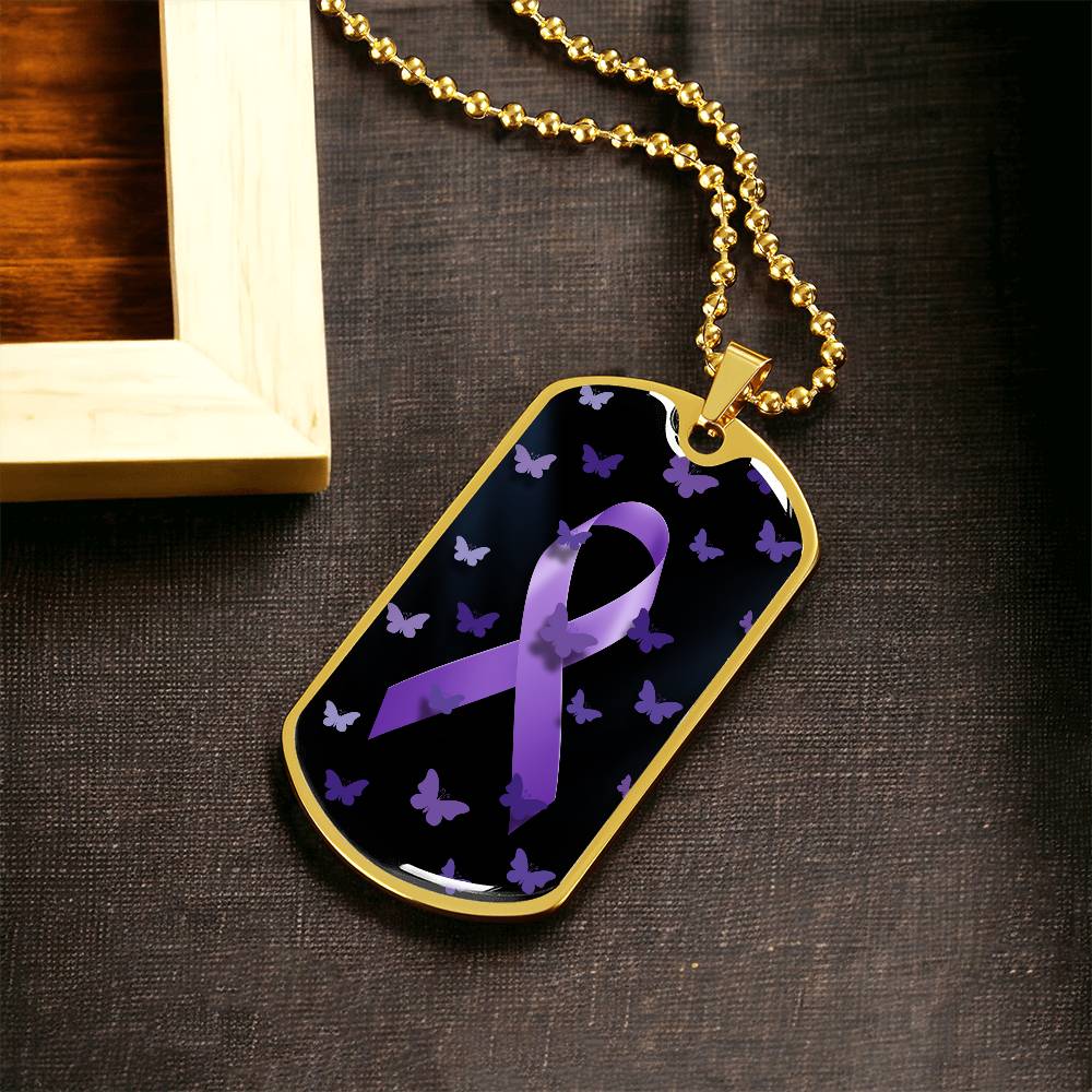 Purple Ribbon Butterfly Necklace - Jewelry - Epileptic Al’s Shop