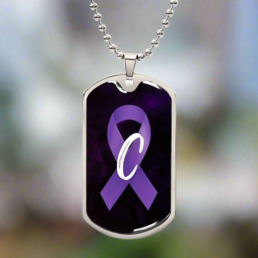 Purple Ribbon C Necklace - Jewelry - Epileptic Al’s Shop