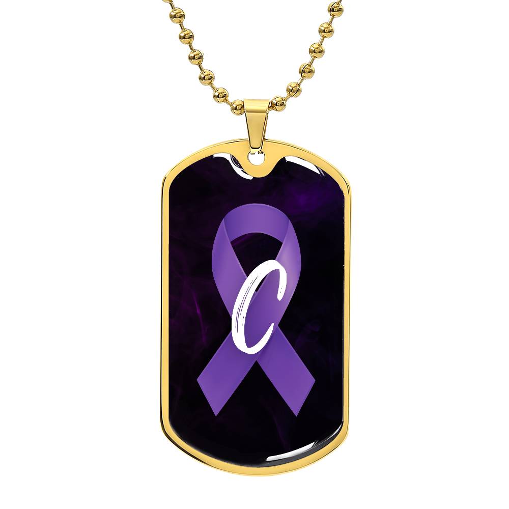 Purple Ribbon C Necklace - Jewelry - Epileptic Al’s Shop