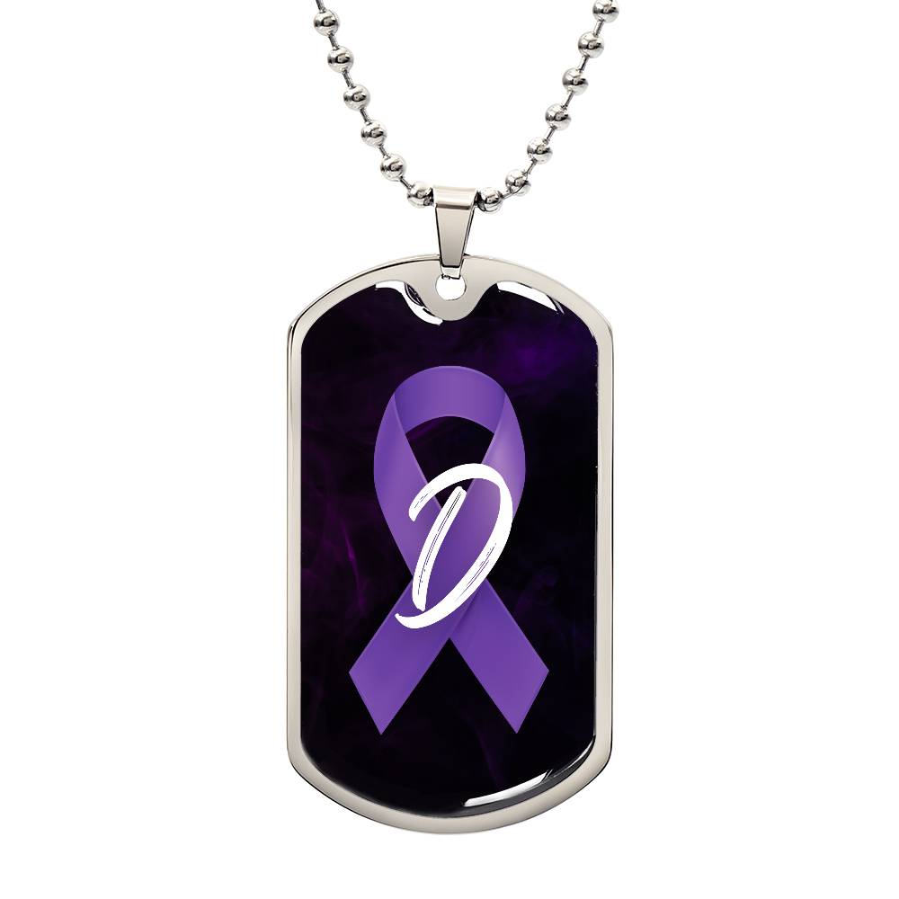 Purple Ribbon D Necklace - Jewelry - Epileptic Al’s Shop