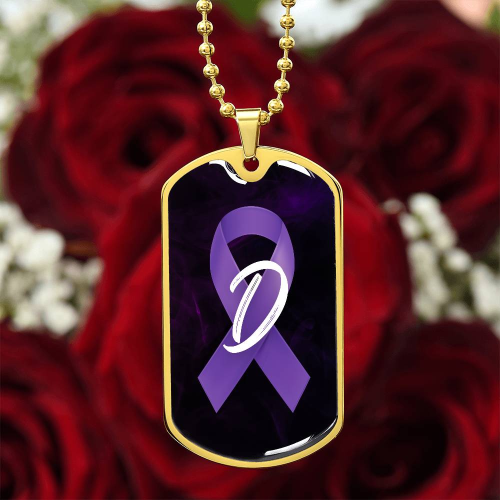 Purple Ribbon D Necklace - Jewelry - Epileptic Al’s Shop