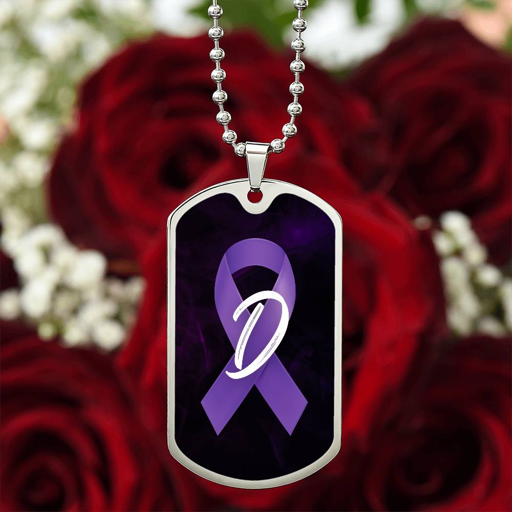 Purple Ribbon D Necklace - Jewelry - Epileptic Al’s Shop