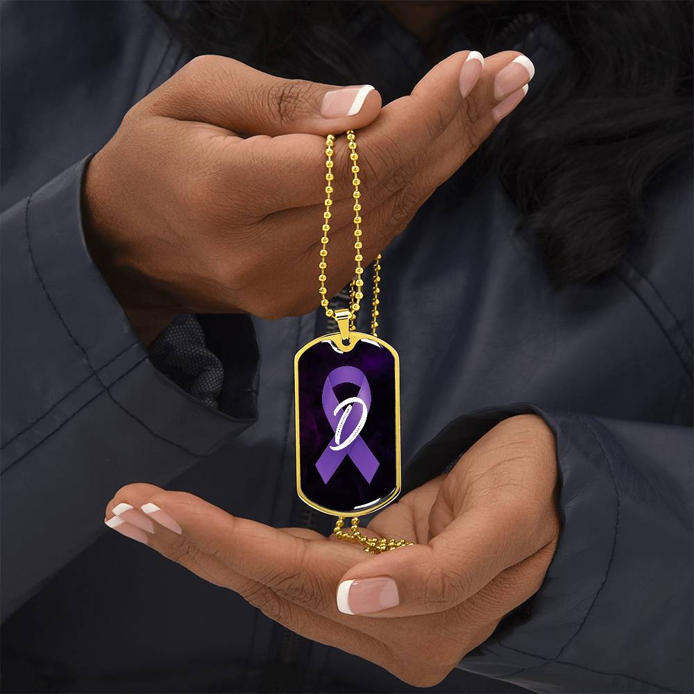 Purple Ribbon D Necklace - Jewelry - Epileptic Al’s Shop