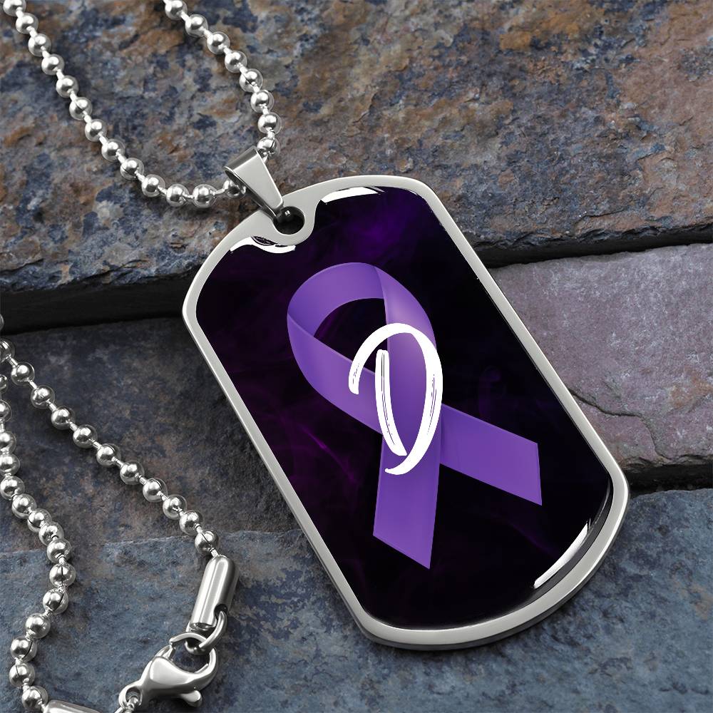 Purple Ribbon D Necklace - Jewelry - Epileptic Al’s Shop