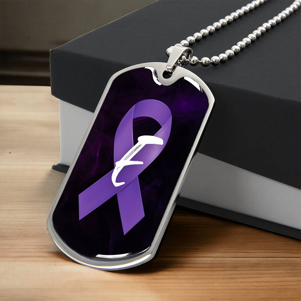 Purple Ribbon E Necklace - Jewelry - Epileptic Al’s Shop