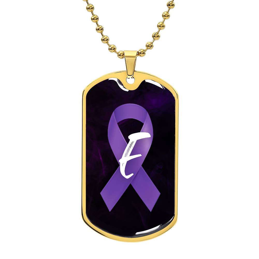 Purple Ribbon E Necklace - Jewelry - Epileptic Al’s Shop