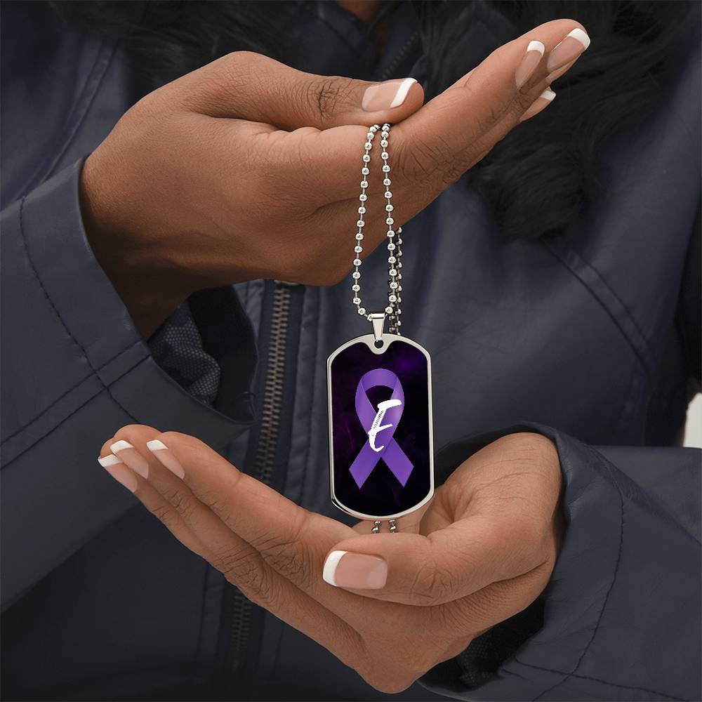 Purple Ribbon E Necklace - Jewelry - Epileptic Al’s Shop