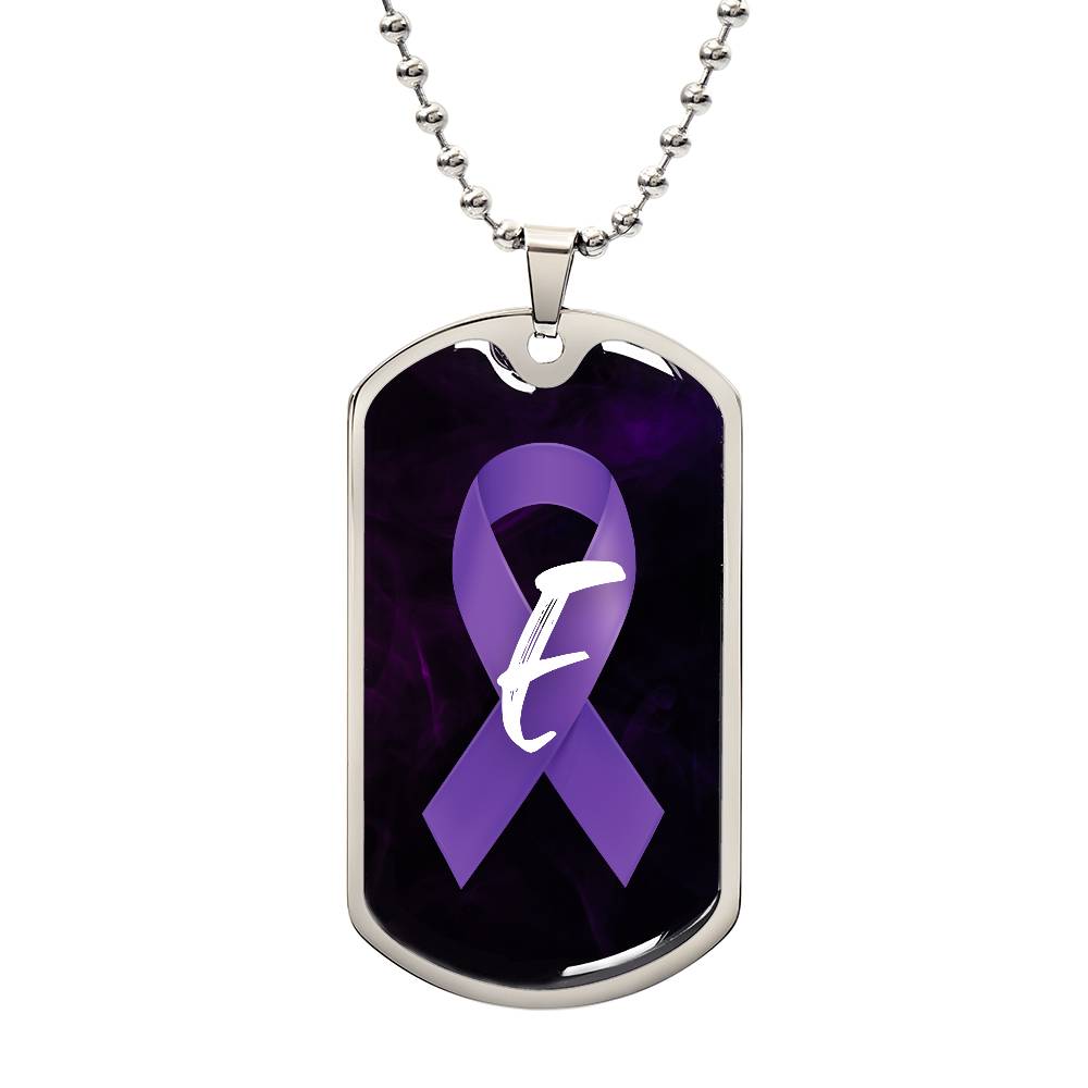 Purple Ribbon E Necklace - Jewelry - Epileptic Al’s Shop