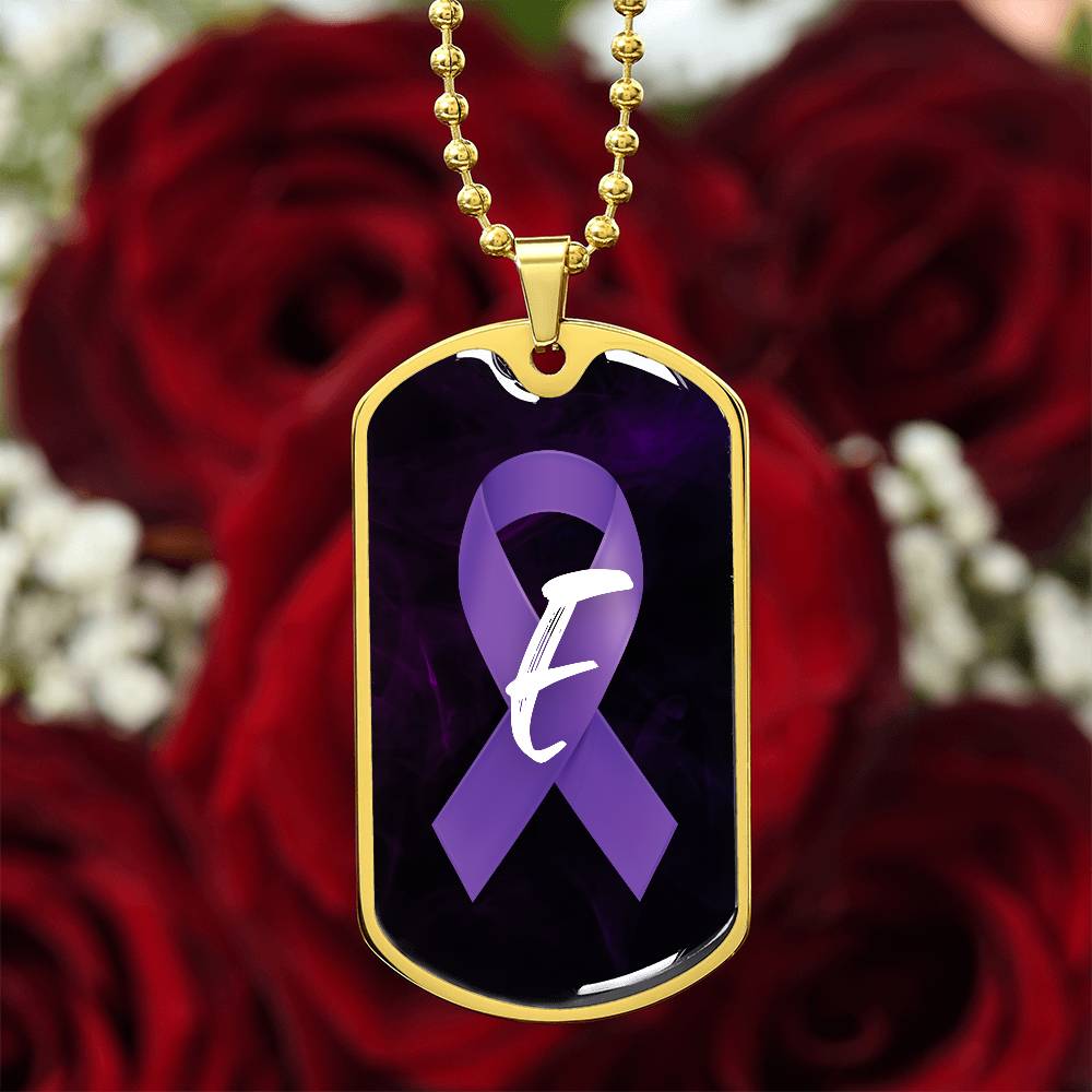 Purple Ribbon E Necklace - Jewelry - Epileptic Al’s Shop