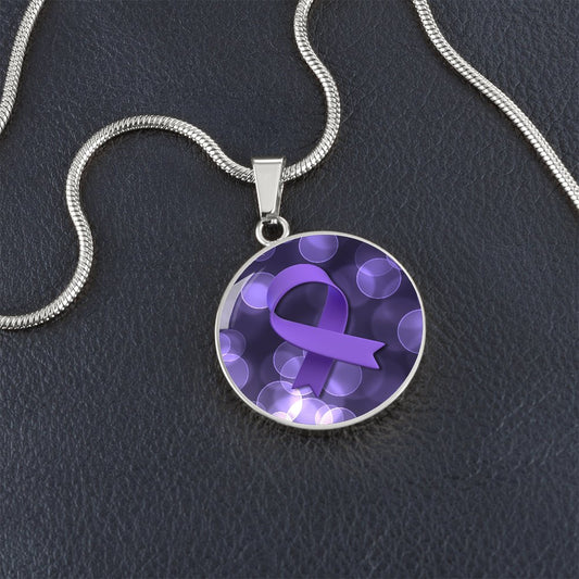 Purple Ribbon Epilepsy Awareness Necklace - Jewelry - Epileptic Al’s Shop