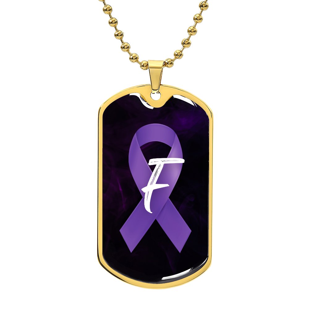 Purple Ribbon F Necklace - Jewelry - Epileptic Al’s Shop