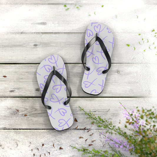 Purple Ribbon Flip Flops - Shoes - Epileptic Al’s Shop