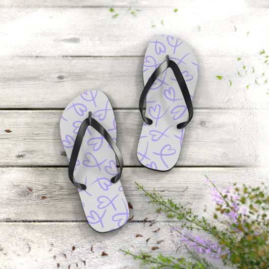 Purple Ribbon Flip Flops - Shoes - Epileptic Al’s Shop