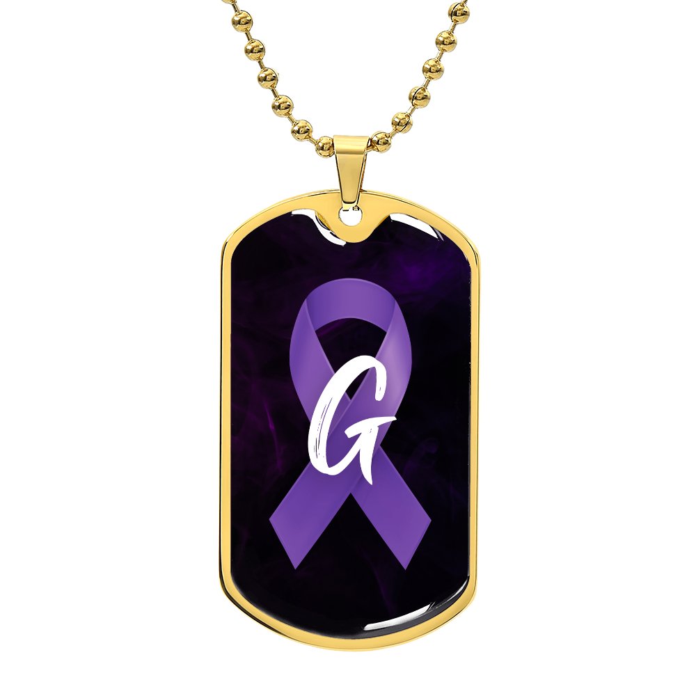 Purple Ribbon G Necklace - Jewelry - Epileptic Al’s Shop