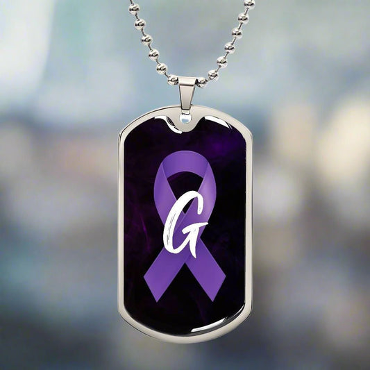 Purple Ribbon G Necklace - Jewelry - Epileptic Al’s Shop