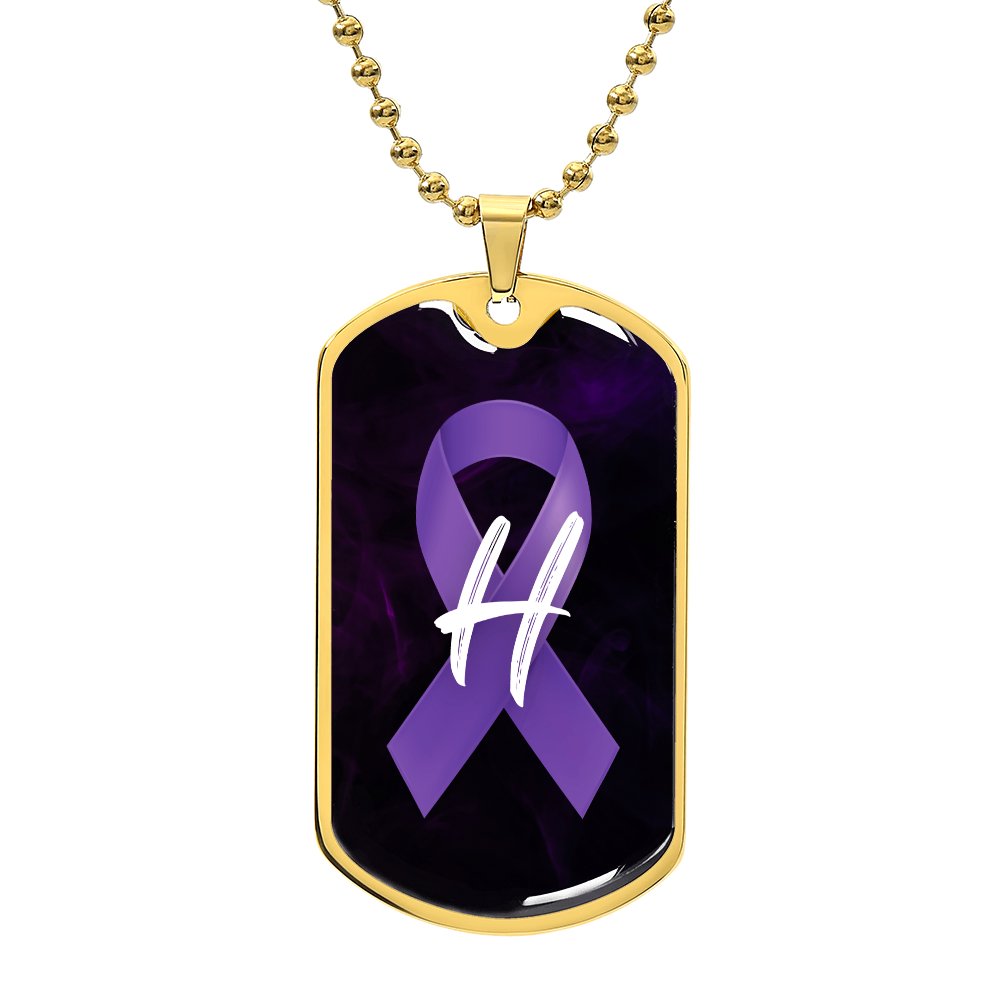 Purple Ribbon H Necklace - Jewelry - Epileptic Al’s Shop