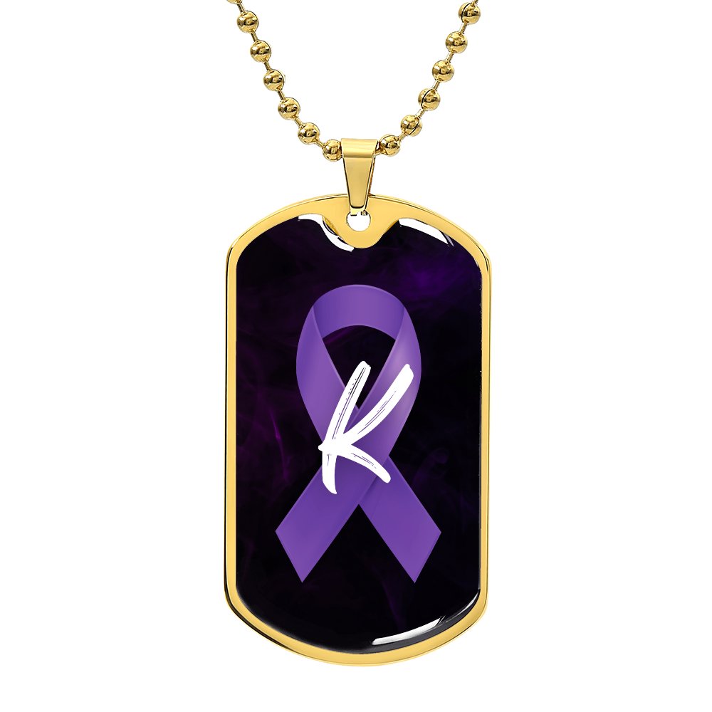 Purple Ribbon K Necklace - Jewelry - Epileptic Al’s Shop