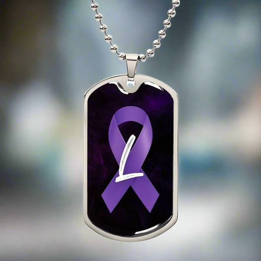 Purple Ribbon L Necklace - Jewelry - Epileptic Al’s Shop