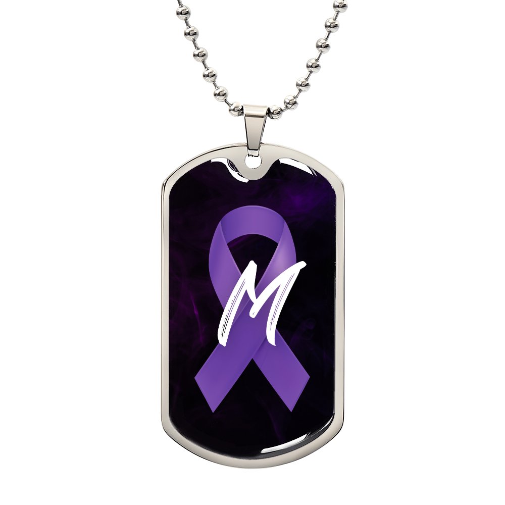 Purple Ribbon M Necklace - Jewelry - Epileptic Al’s Shop