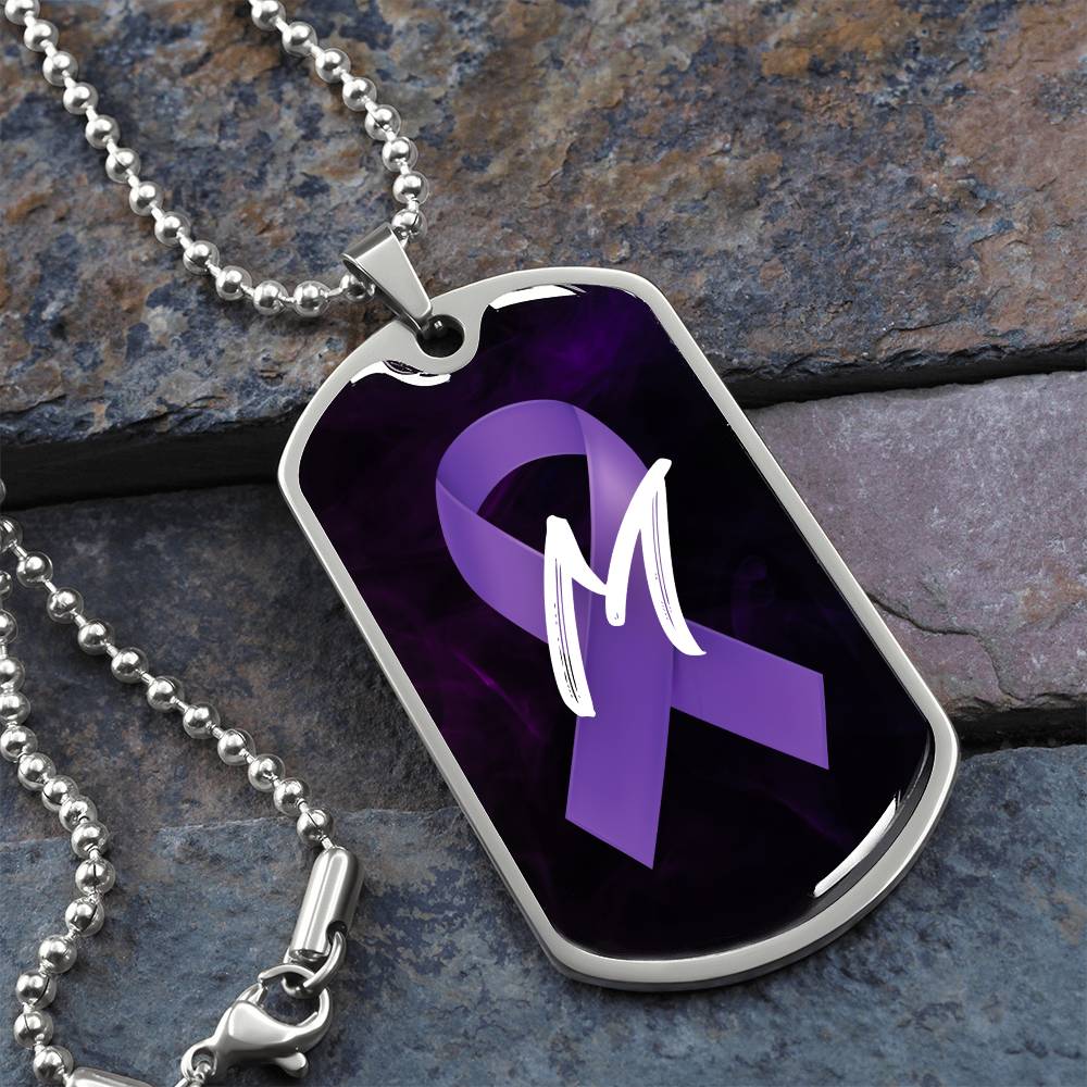 Purple Ribbon M Necklace - Jewelry - Epileptic Al’s Shop