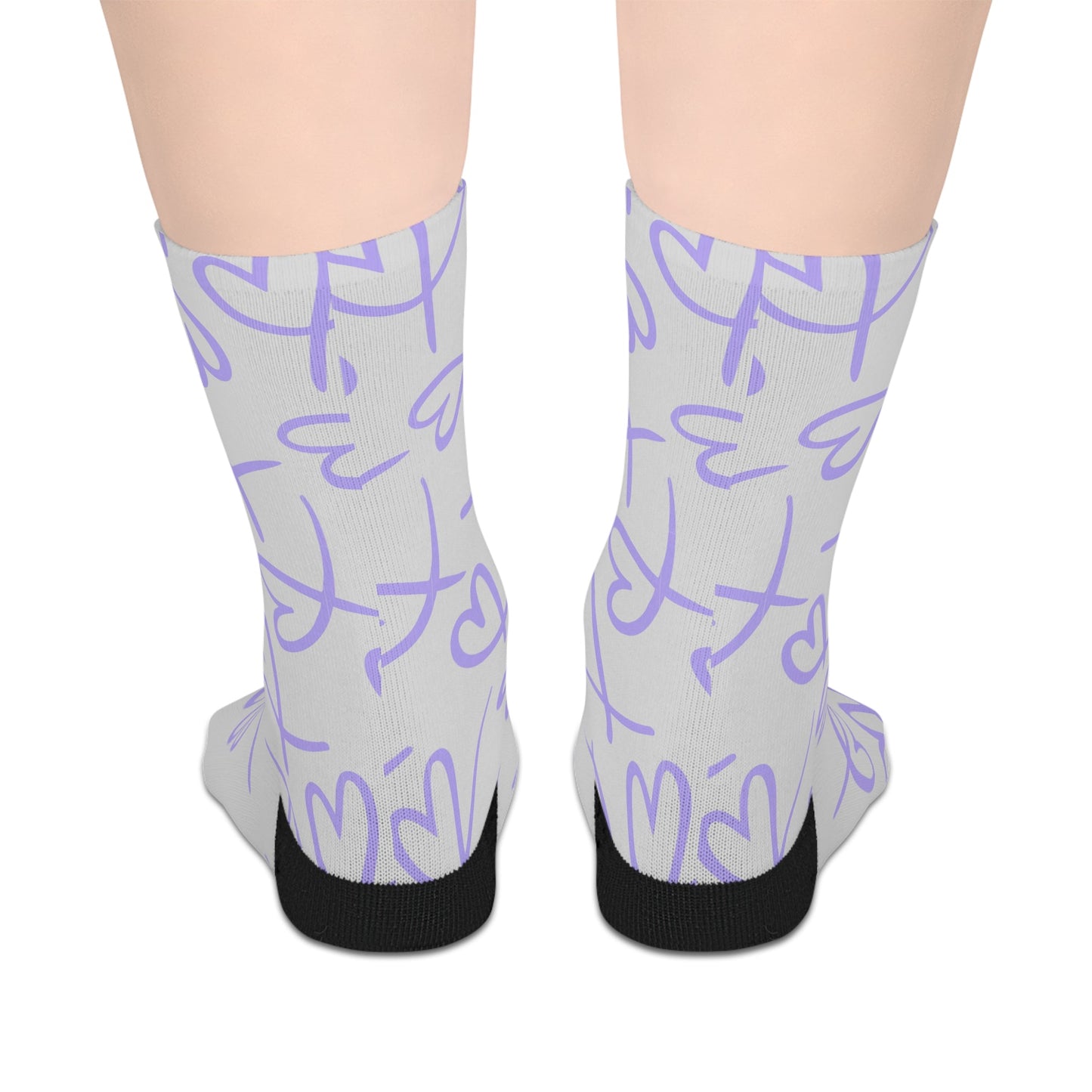 Purple Ribbon Mid - length Socks - All Over Prints - Epileptic Al’s Shop