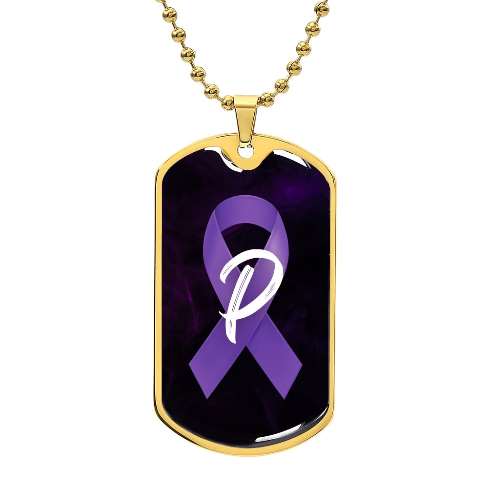 Purple Ribbon P Necklace - Jewelry - Epileptic Al’s Shop