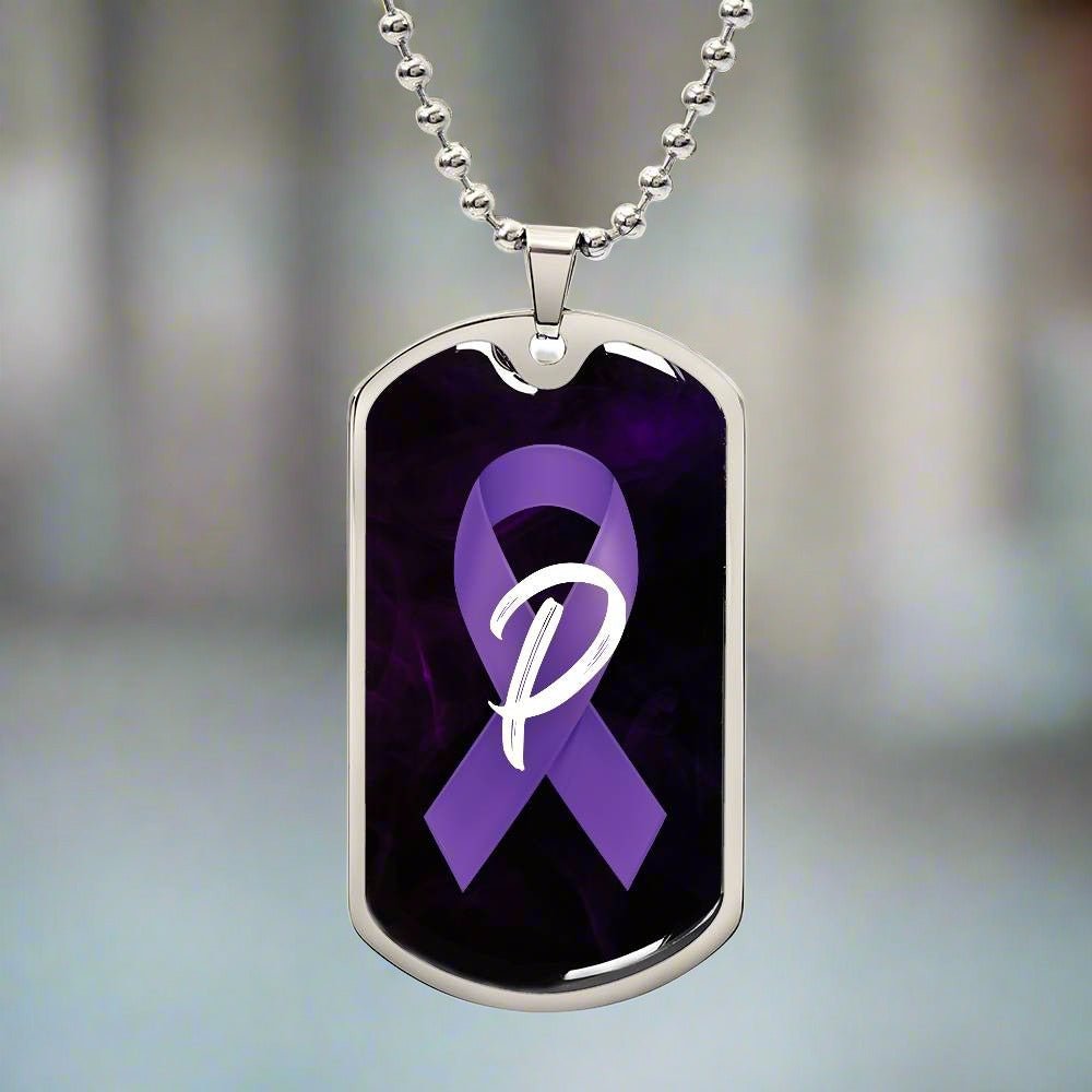 Purple Ribbon P Necklace - Jewelry - Epileptic Al’s Shop