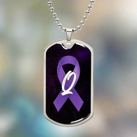 Purple Ribbon Q Necklace - Jewelry - Epileptic Al’s Shop