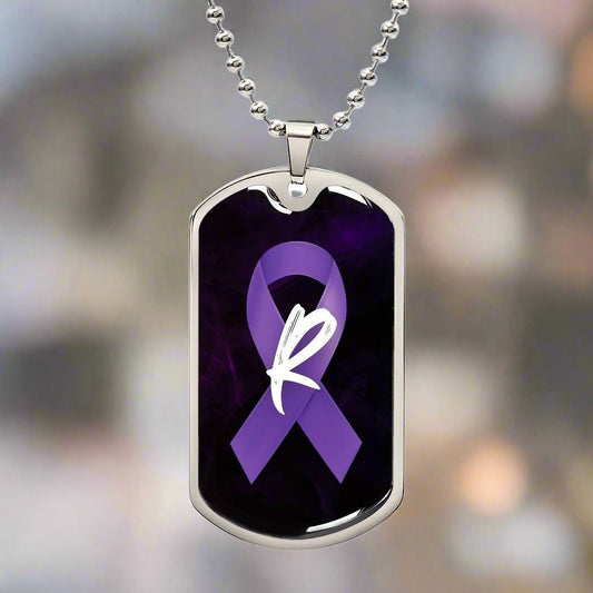 Purple Ribbon R Necklace - Jewelry - Epileptic Al’s Shop