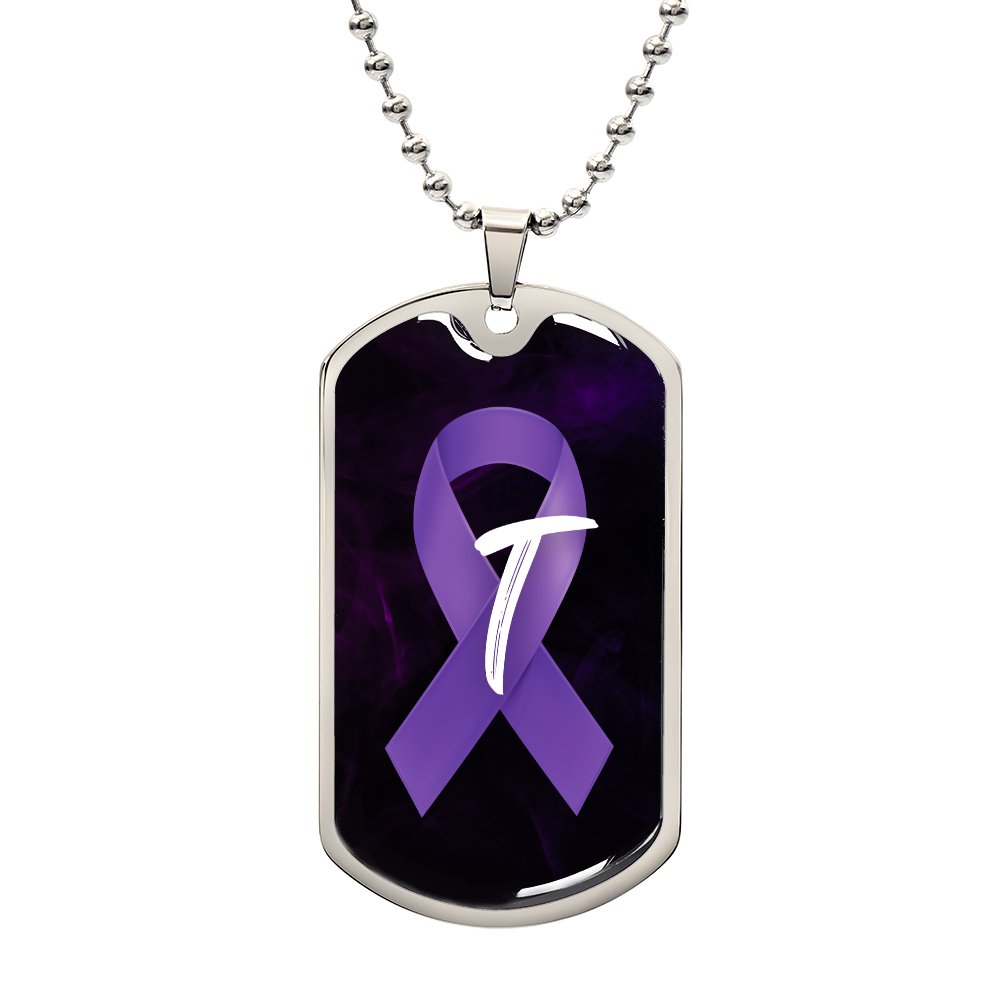 Purple Ribbon T Necklace - Jewelry - Epileptic Al’s Shop