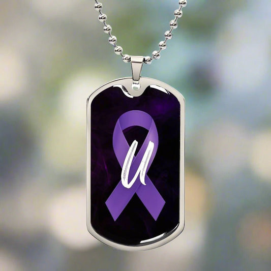 Purple Ribbon U Necklace - Jewelry - Epileptic Al’s Shop