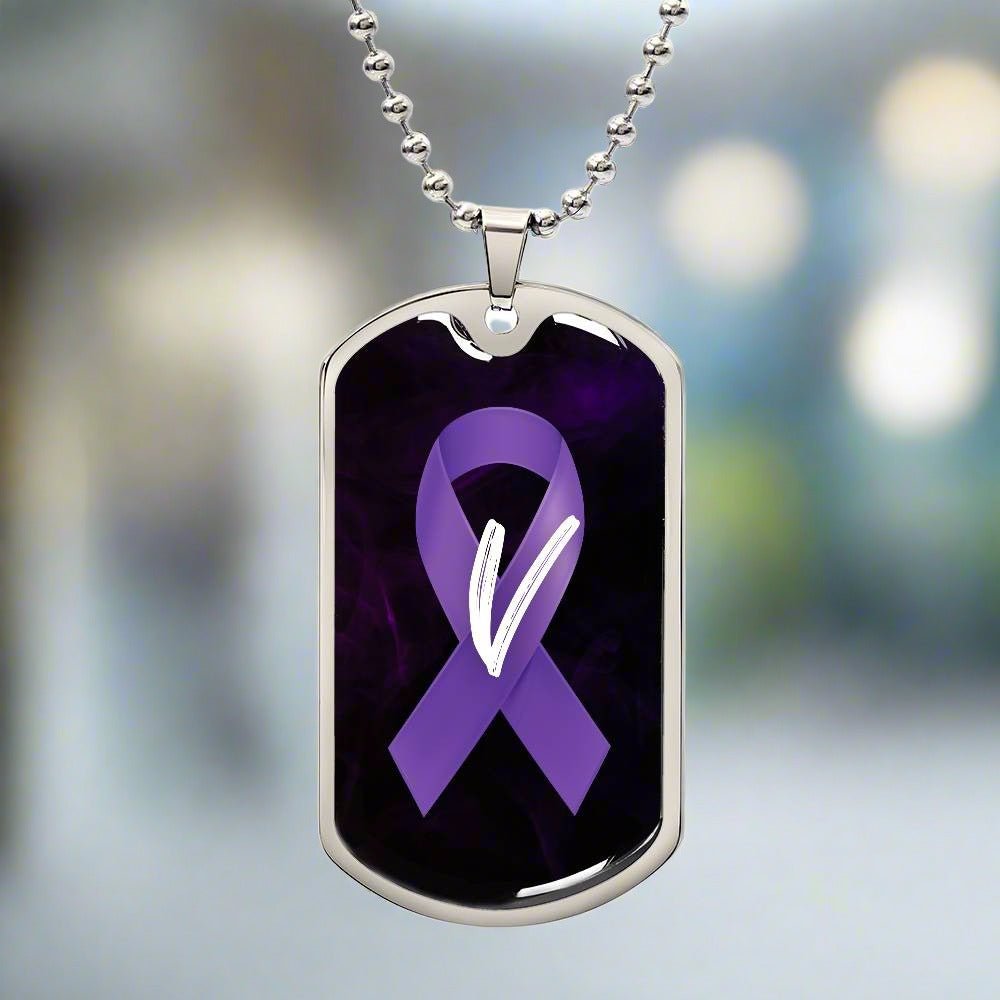 Purple Ribbon V Necklace - Jewelry - Epileptic Al’s Shop