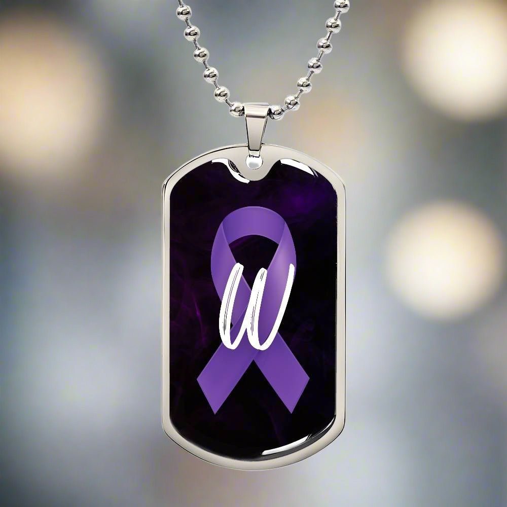 Purple Ribbon W Necklace - Jewelry - Epileptic Al’s Shop