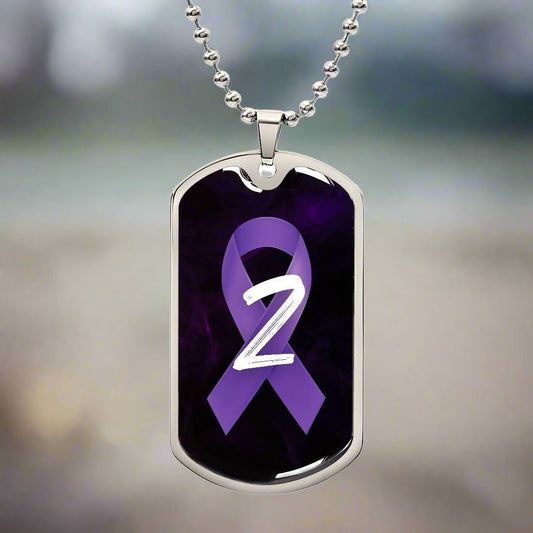 Purple Ribbon Z Necklace - Jewelry - Epileptic Al’s Shop