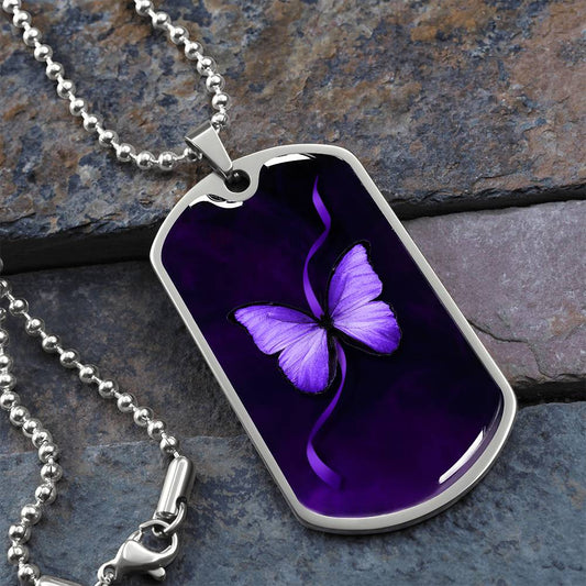 Purple Seizure Awareness Butterfly Necklace - Jewelry - Epileptic Al’s Shop