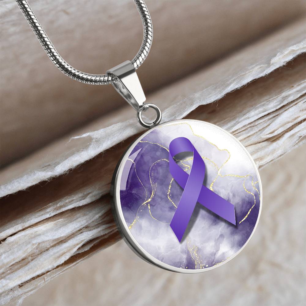 Purple & Silver Epilepsy Awareness Necklace - Jewelry - Epileptic Al’s Shop